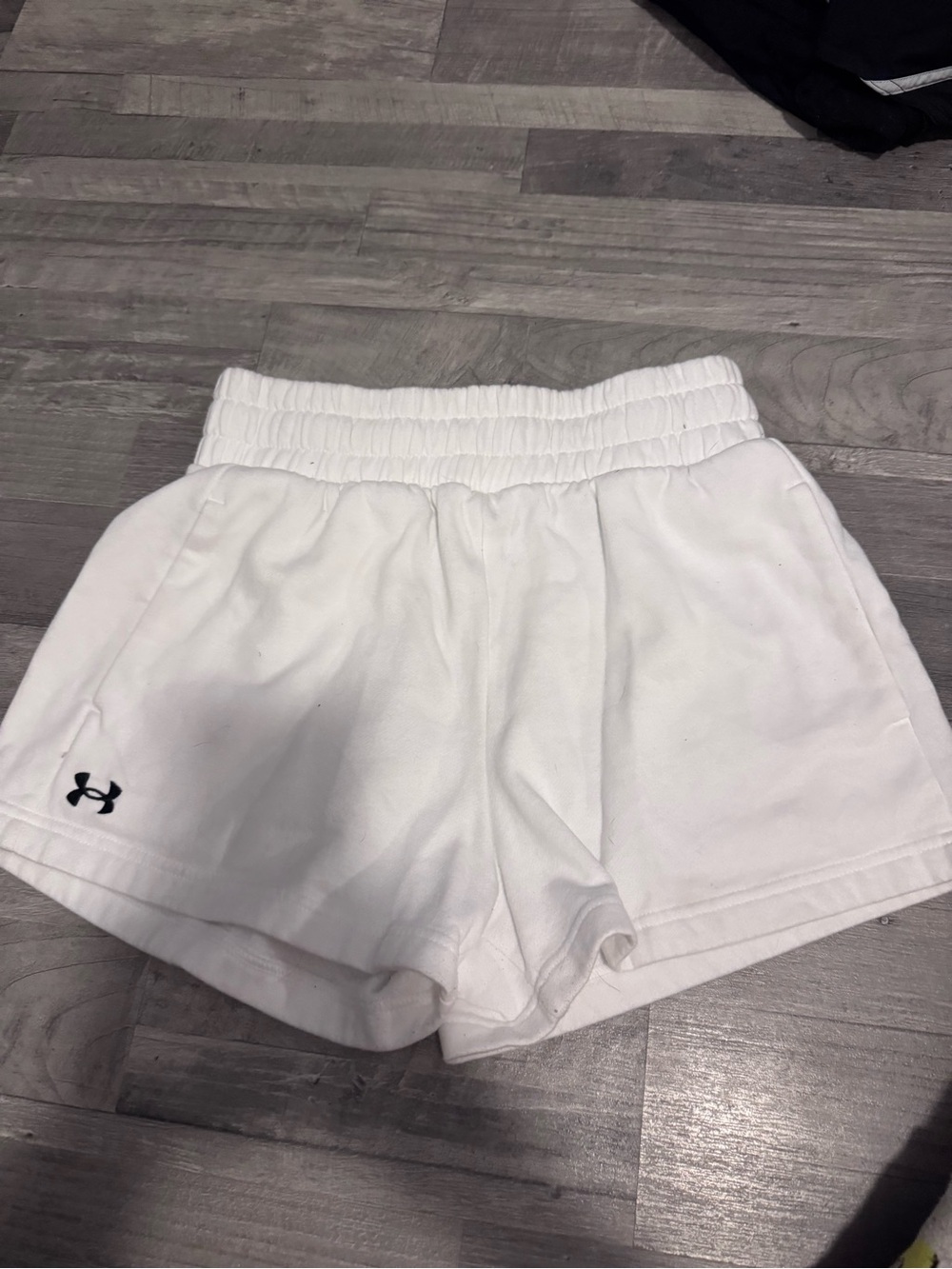 Under Armour Women White Elastic-Waist Athletic Shorts
